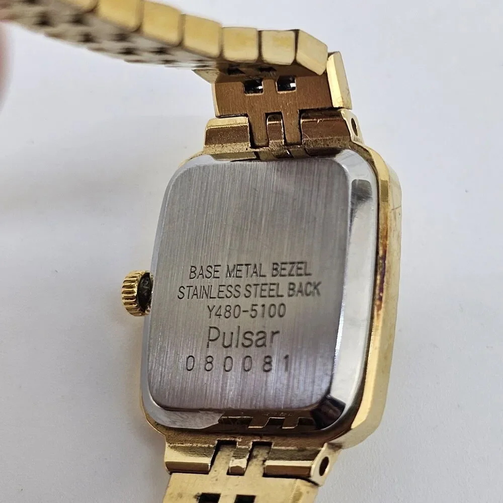 VTG Pulsar Watch Women 19MM Gold‎ Tone Dial Gold Bracelet 6.5